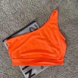 Brand new neon orange cropped top